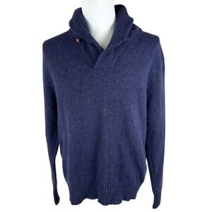 VTG Boathouse Row Sweater Men XL Purple Wool Blend Shawl Neck‎ Preppy Academic